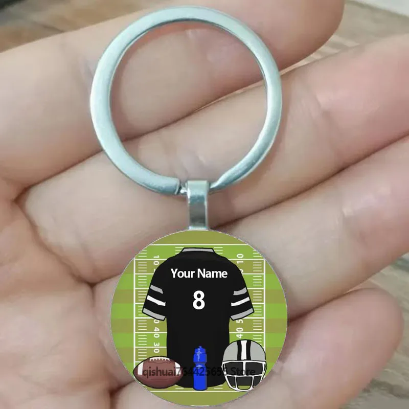Personalized customized football name digital keychain for football enthusiasts