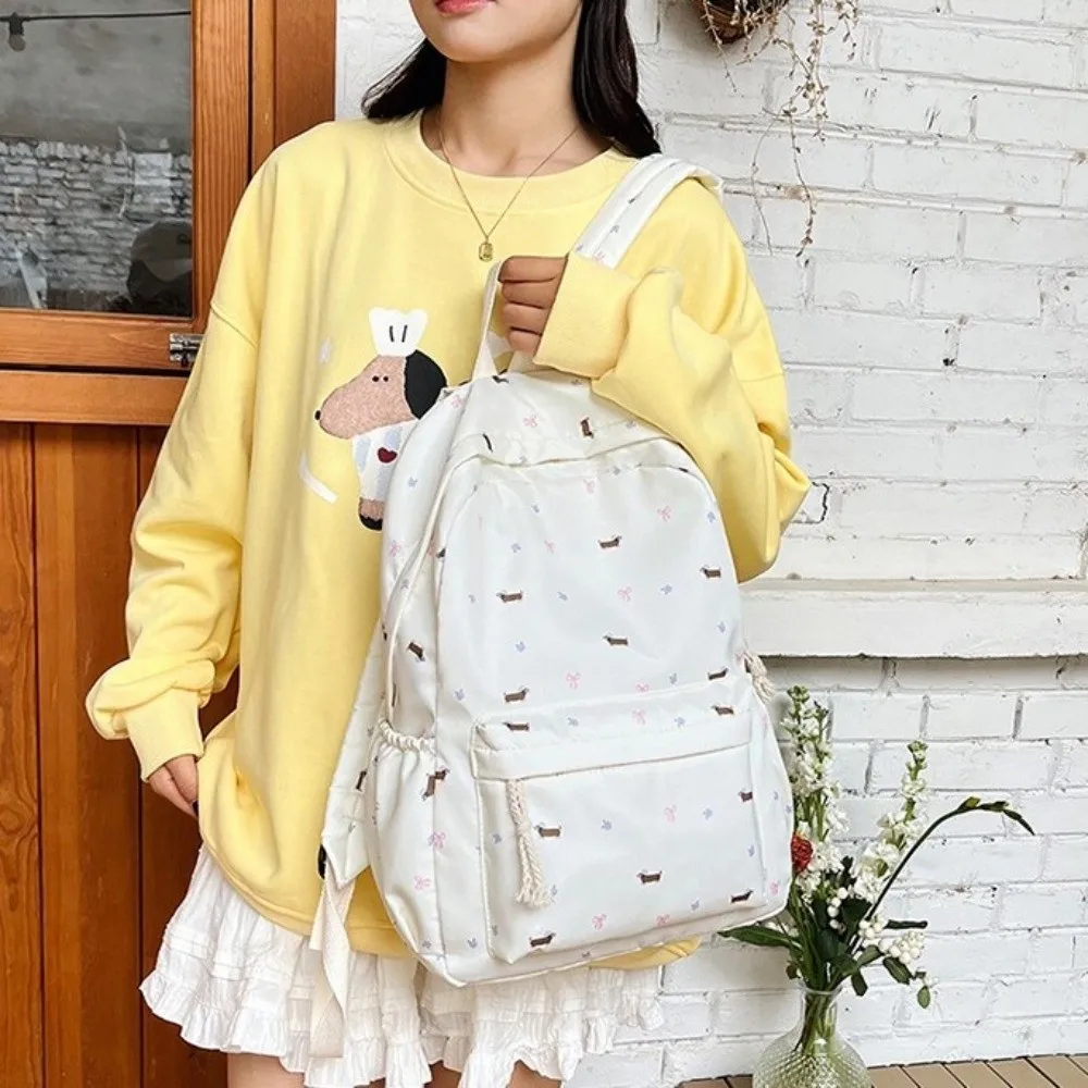 Gift Nylon Dog Backpack Korean Style Handbag Students School Bag Storage Bag Travel Bag Shoulder Bag Teenager