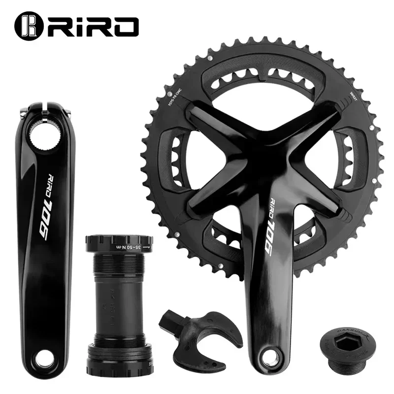 RIRO 706 Road Bike Intergrated Crankset 110BCD 170mm  50-34T/53-39TDouble Chainrings Sprockets Hollow Road Bicycle Chainwheel