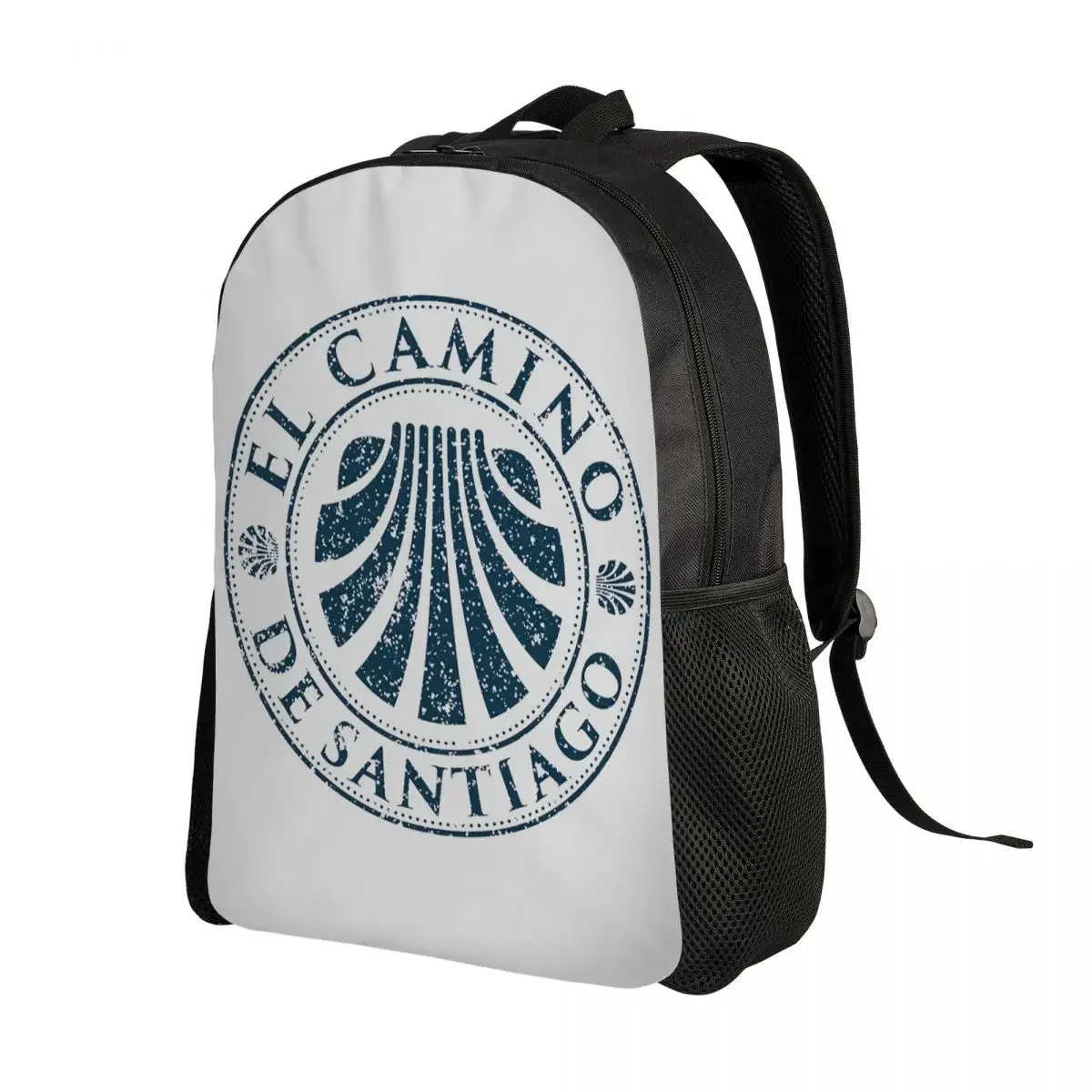 Mochilas personalizadas de Santiago De Compostela Camino para hombres, mujeres, estudiantes universitarios, mochila para portátiles de 15 pulgadas