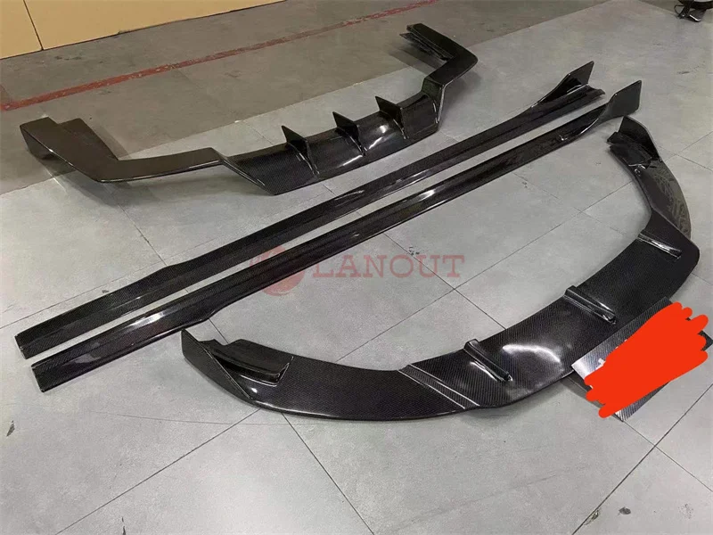 يتم استخدام أجزاء جسم السيارة لمازيراتي بريزيدنت 13-17 ألياف الكربون المعدلة الصغيرة المحيطة الأمامية الشفة الجانبية تنورة ذيل الشفة الخلفية #3