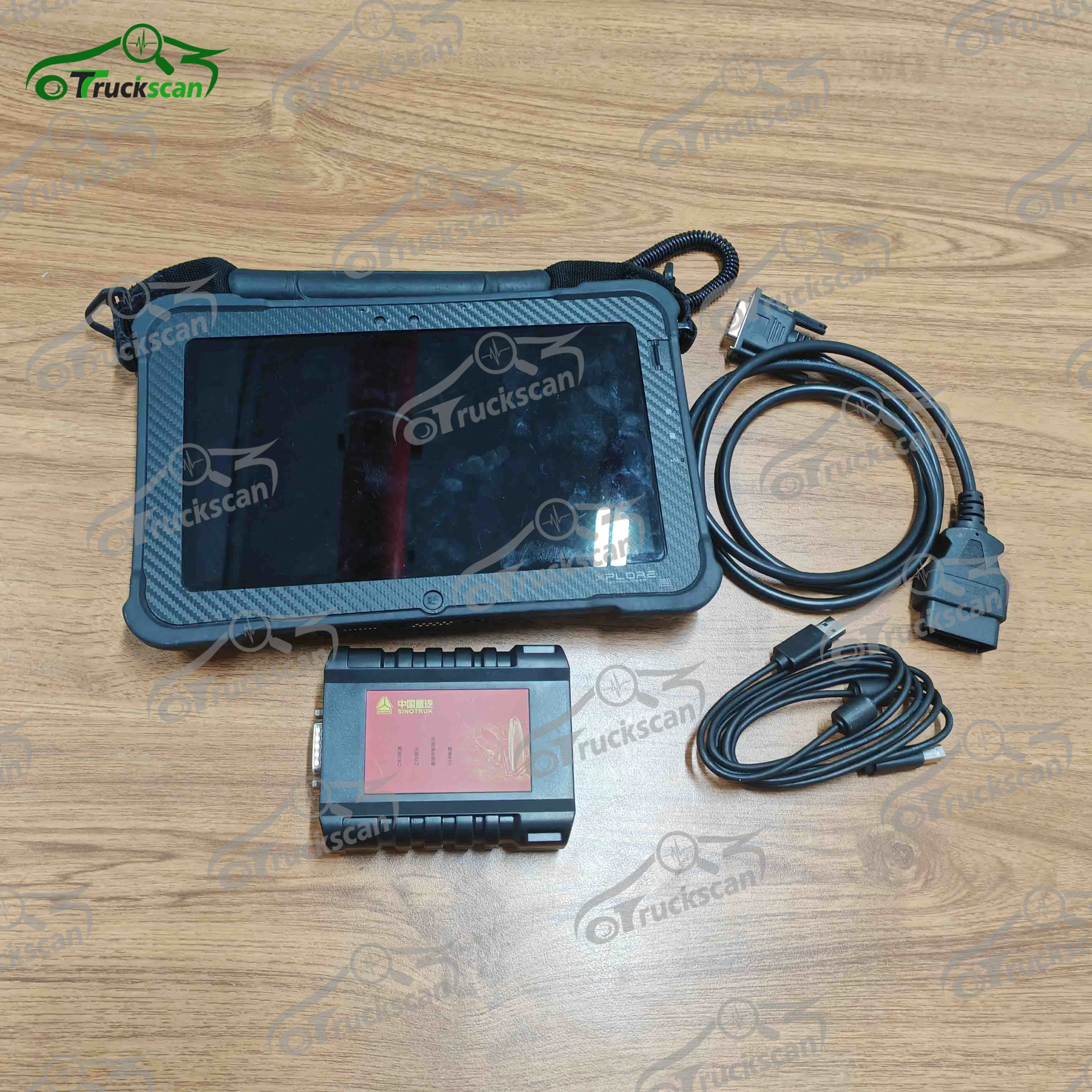 For SINOTRUK HOWO Cnhtc Diesel Engine Heavy Duty Truck Diagnostic Tool Scanner For Sinotruck Diagnostic Interface+Xplore tablet