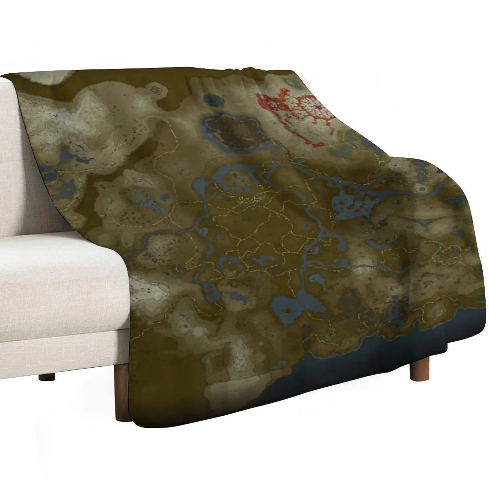 LoZ BOTW Map Throw Blanket Decorative Throw Flannel Vintage Soft Beds halloween for sofa Blankets