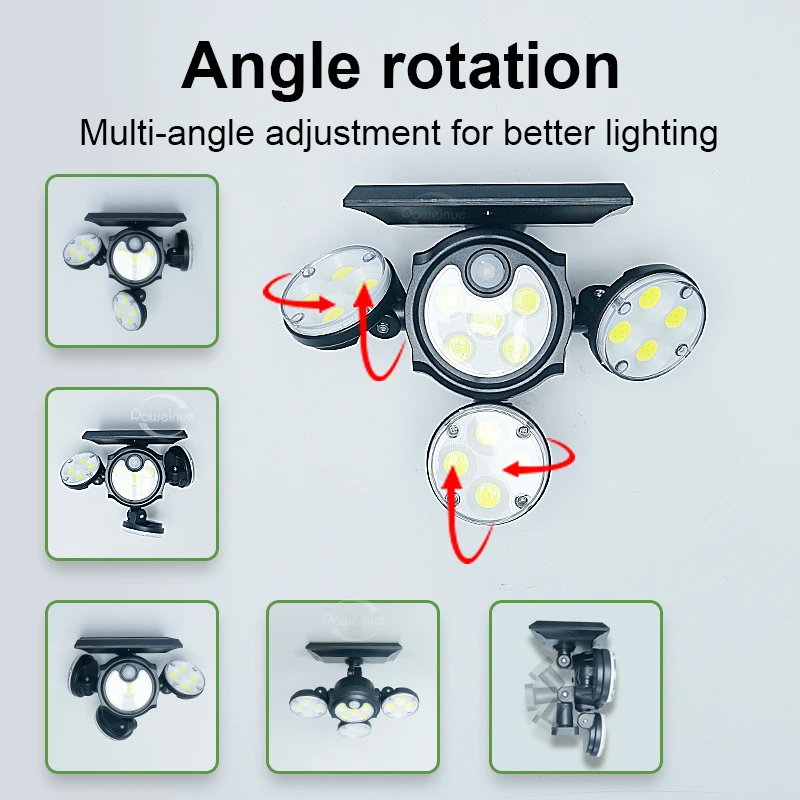 Outdoor Solar Garden Lights Ground Wall Lamp Rotatable LED Light Sesnor Movement IP65 Waterproof External Solar Lamp For Patio