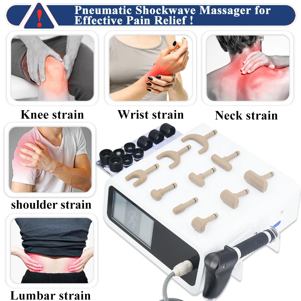Pneumatic Shockwave Therapy Machine 2 in 1 Chiropractic Correction Gun Effective ED Treatment And Vertebration Pain Relieve