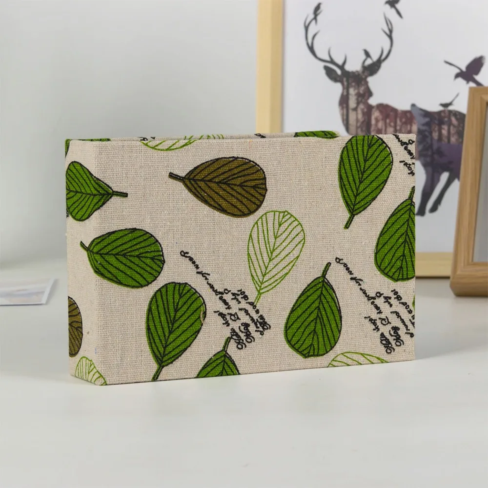 Mini Photo Album Horizontal Insert Design Linen Printed Picture Albums Loose-leaf 36 Pockets Small Scrapbook Album
