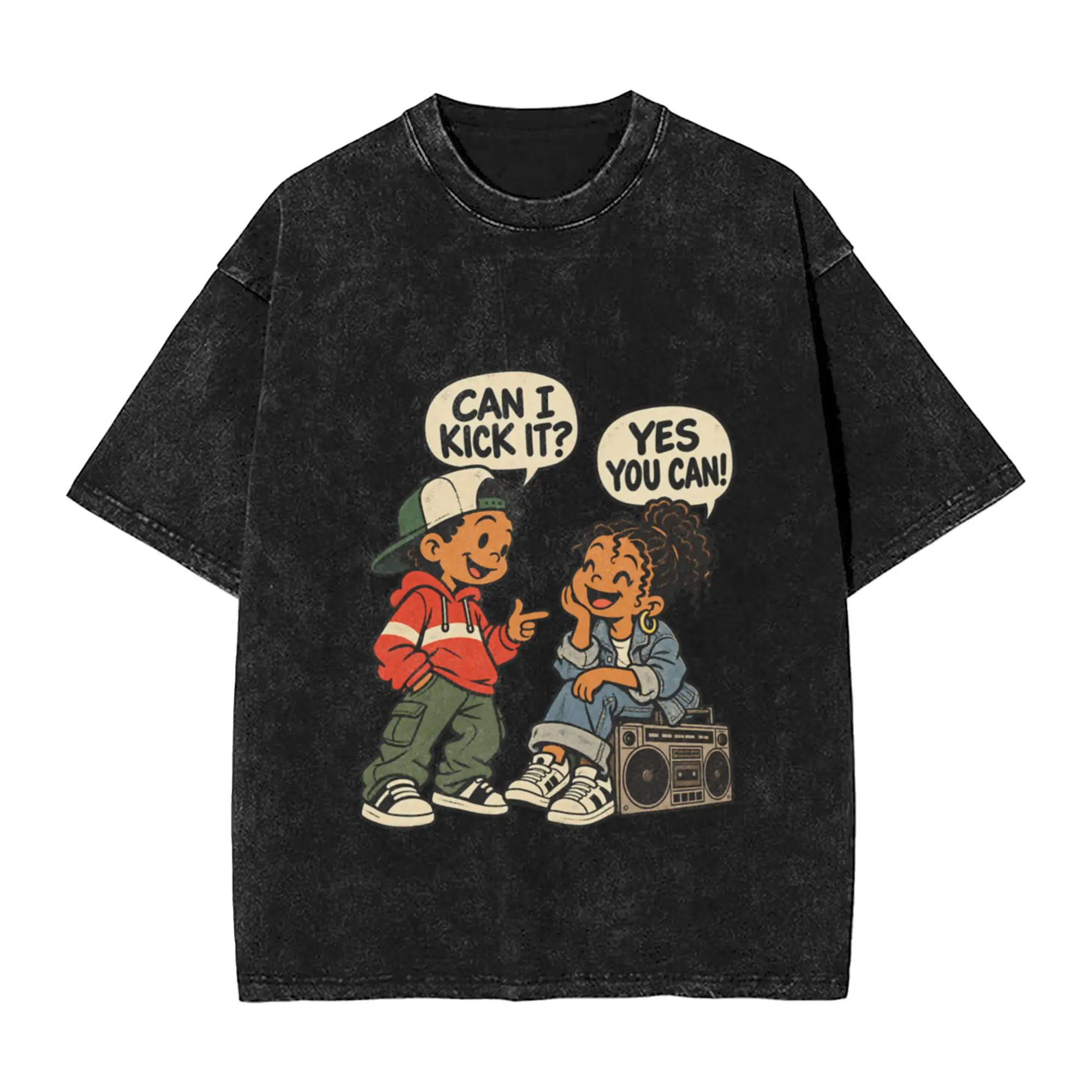Can I kick It - Yes You Can - Hip Hop Unique Stylish A T-Shirt Oversized Short Sleeve Men's Women's Cotton Tees Tops