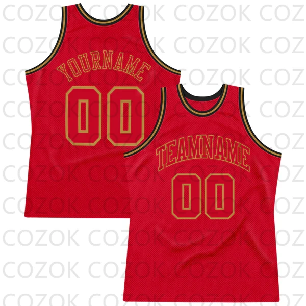 Custom Red Series Basketball Jersey Basketball Tank Tops O-neck for Men Personalized Team Unisex Top image 4