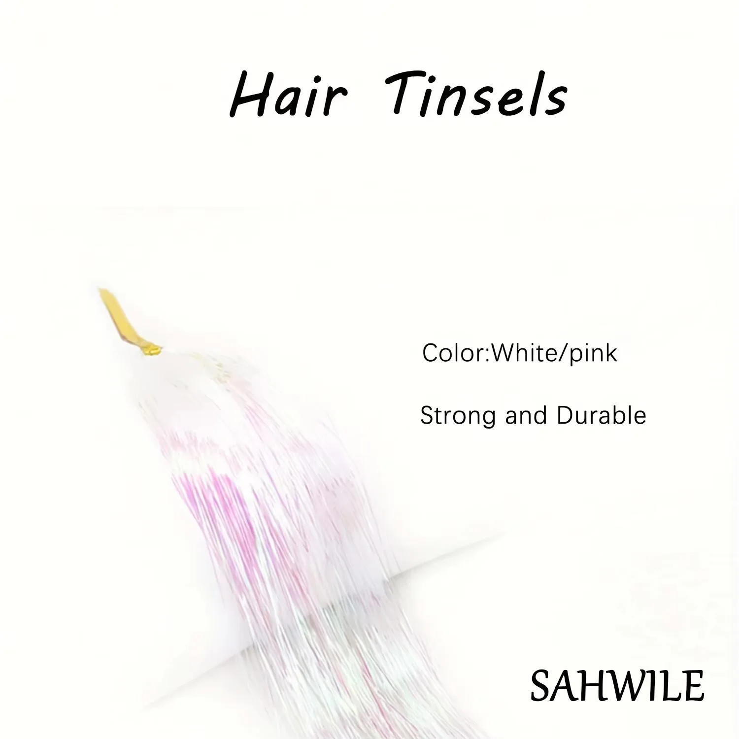Synthetische Haarverlängerungen mit Glitzer, 10 Stück pro Packung, 36 Zoll, verschiedene Farben, synthetische Glitzer-Haarteile für Neujahr und Weihnachten. – Detail 3