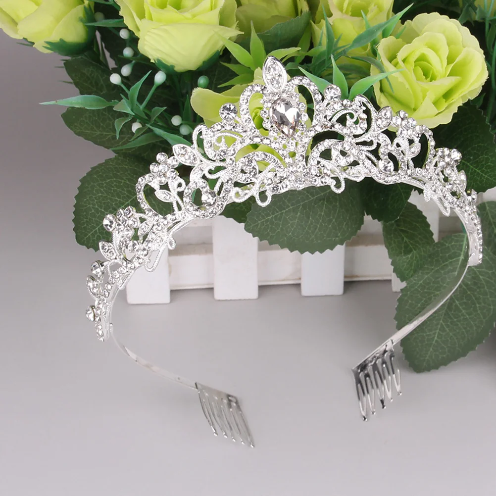 

Head Band Tiara Crystal Crown Wedding Rhinestone Decor Bride Headdress Baroque Miss