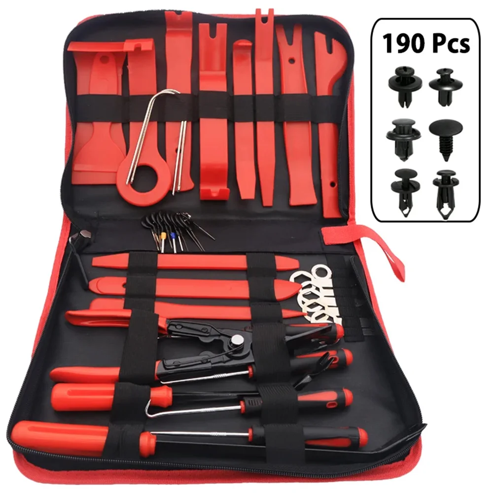 Auto Trim Puller Tool Kit Car Trim Removal Tool Set Plastic Pry Tools for Panel Door Audio Auto Clip Pliers Fastener Remover Set