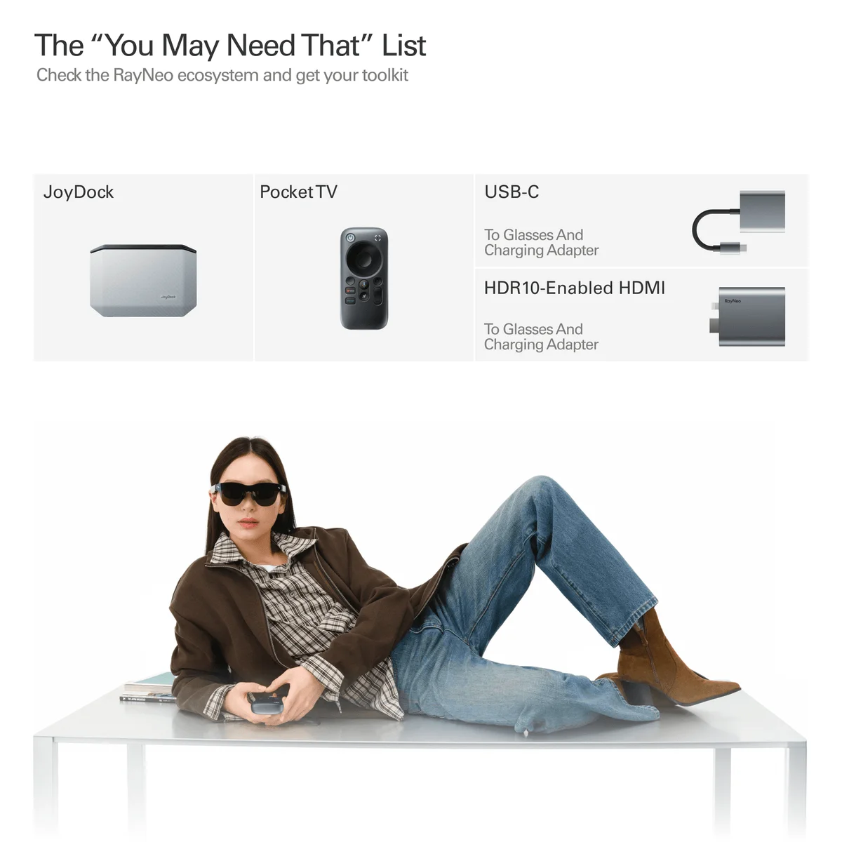 TCL RayNeo Air 4 Pro AR Glasses 135 inch Screen 3D HD Private