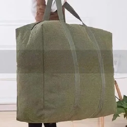 

Extra Large Capaci Canvas Travel Bag Thiened Hemp Bag Wear-resistant Dustproof Moisture-proof Moving Bag Cloth Bag Travel...