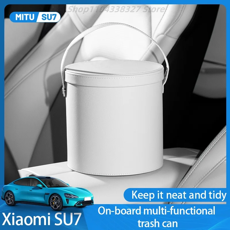 

Xiaomi SU7 Car Trash Can Multi-functional Storage Leather Storage Box Car Interior Accessories