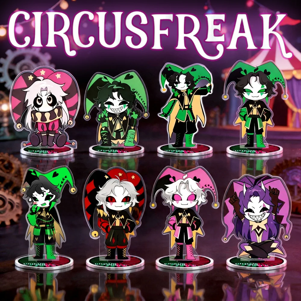 Anime The Freak Circus 2026 Nuevo Set Completo de Llaveros Acrílicos Versión Q Chibi Pierrot Arlequin Arlo Jax Merchandise Regalo
