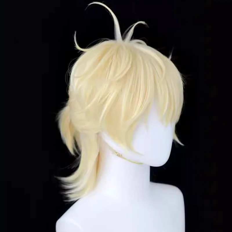 Luka Luca Wig Anime Alien Stage R7 Cosplay Prop Wig Short Light Golden Curly Hair Halloween Christmas Role Play Men Wigs