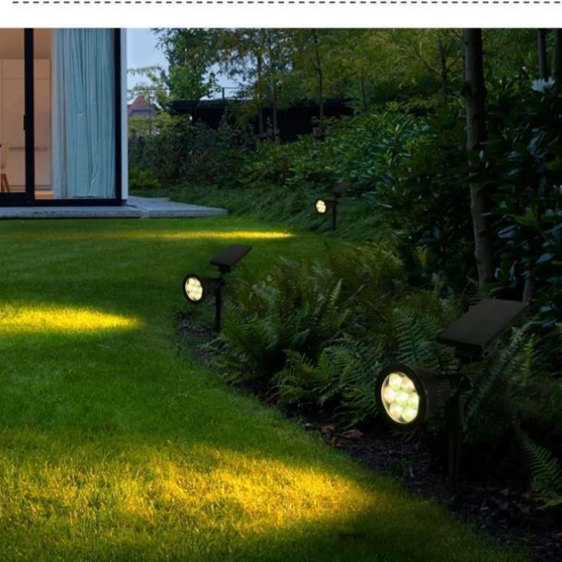 

Outdoor 4-7 LED Solar Spotlight Garden Solar Powered Lamp Adjustable in-Ground IP65 Waterproof Landscape Wall Light Lighting