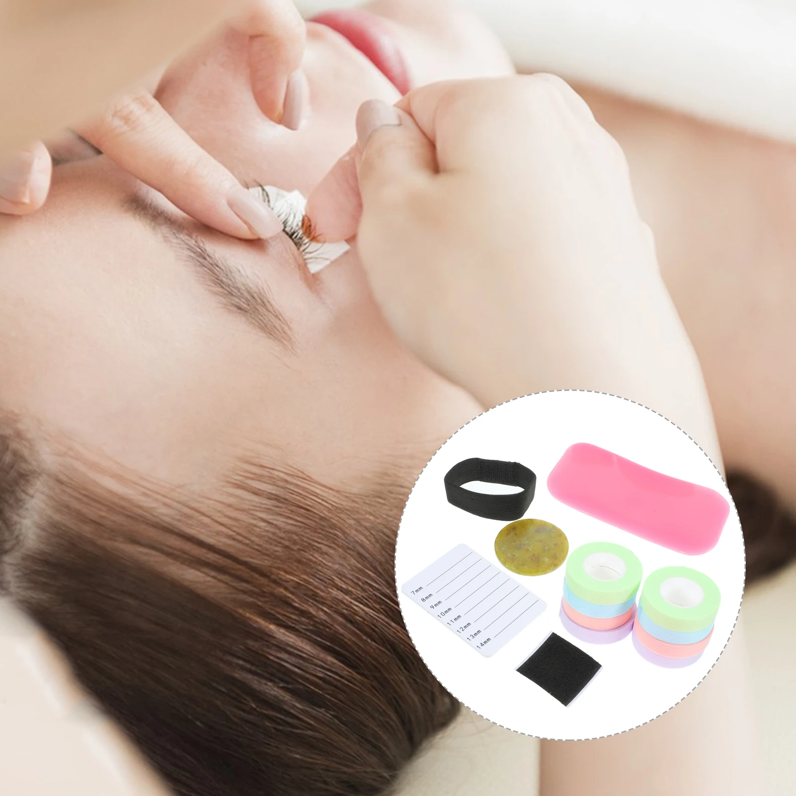 

1 s Eyelash Tape Set Silicone Pads Extensions Tools Jade Textured lash tape eyelash grafting eyelash extension kit
