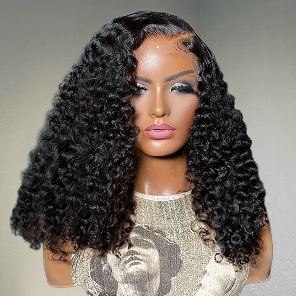 13x4 13x6 Deep Curly Bob Wigs Pre Plucked Short Bob Lace Front Curly Human Hair Wigs Transparent Deep Wave Frontal Wig For Women