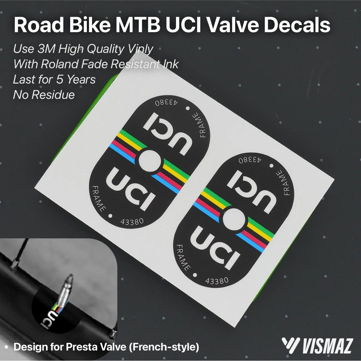 

Защитные крышки клапана Vismaz Road MTB — декоративные и устойчивые к царапинам виниловые наклейки для велосипеда