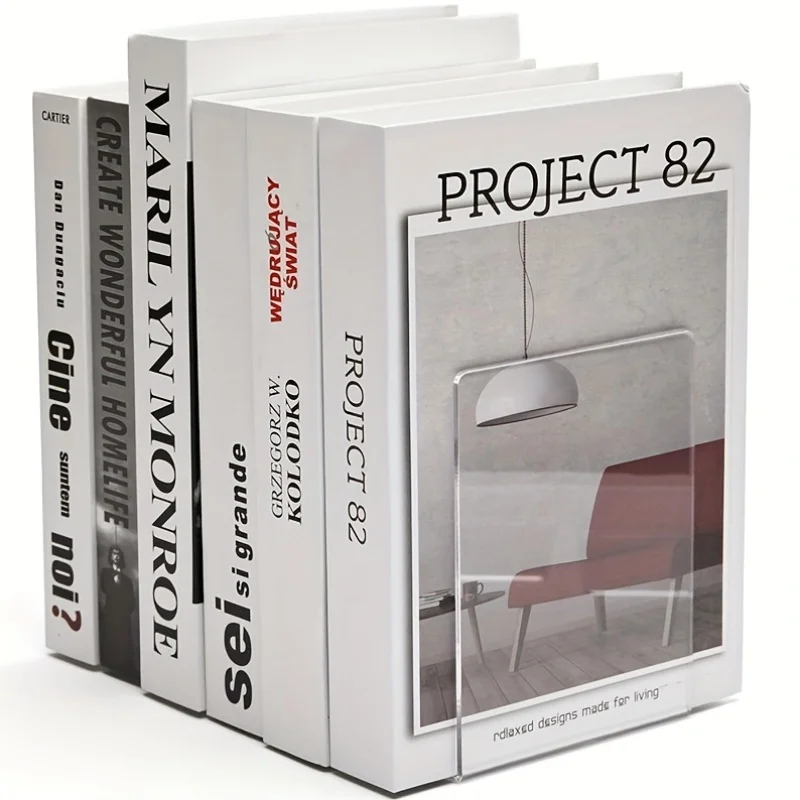 

4pc Acrylic Book Display Stand Photo Frame Brochure Artwork Holder Organizer