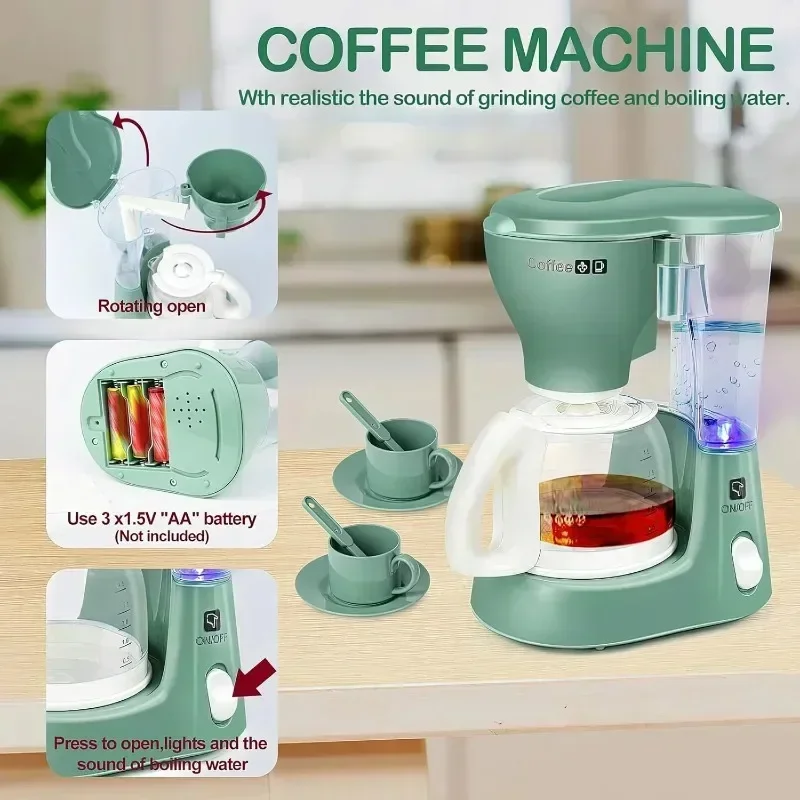Fai finta di giocare con elettrodomestici da cucina giocattolo con suono e luce caffettiera macchina mixer tostapane frullatore cucina per bambini playset regali