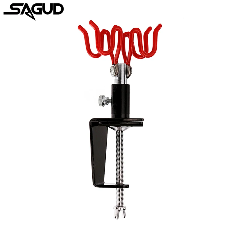 SAGUD Airbrush Holder 2 Capacity 360 Swivel Clip Mount Desktop Station Stand Spray Gun Clamp-on Holder for Many Brand Airbrushes