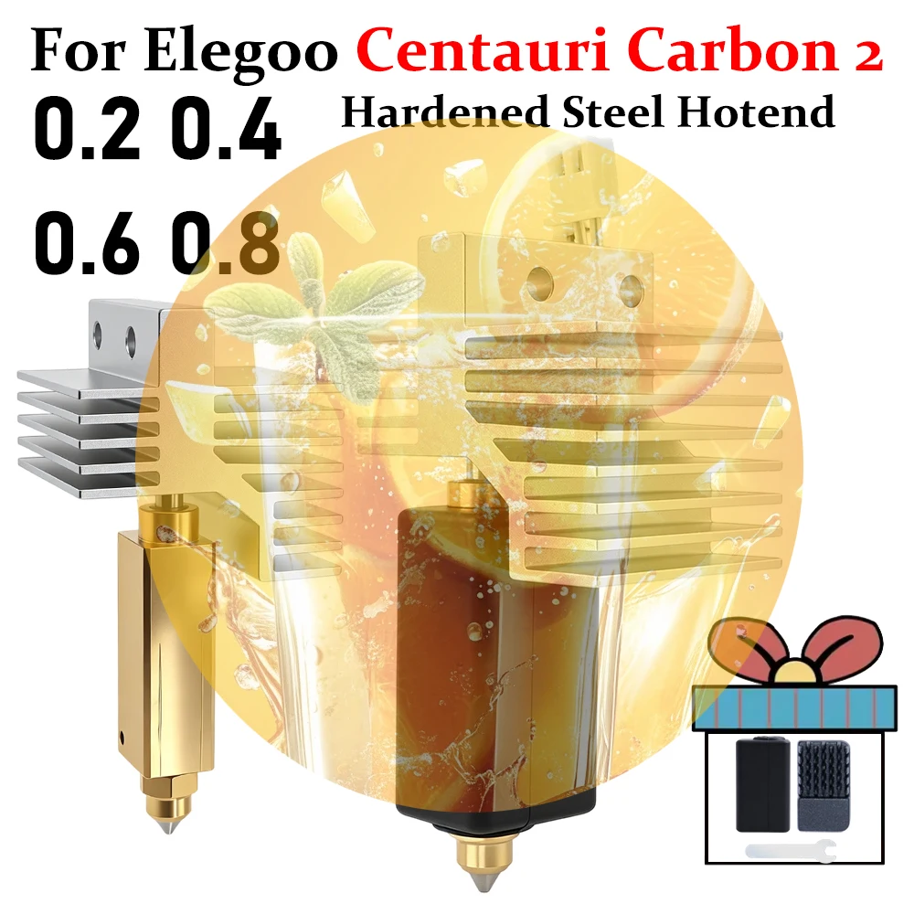 

0.2/0.4/0.6/0.8mm Assembled Extruder Hotend Kit for Centauri Carbon 2 Nozzle Hardened steel For Centauri Carbon 2 Printhead