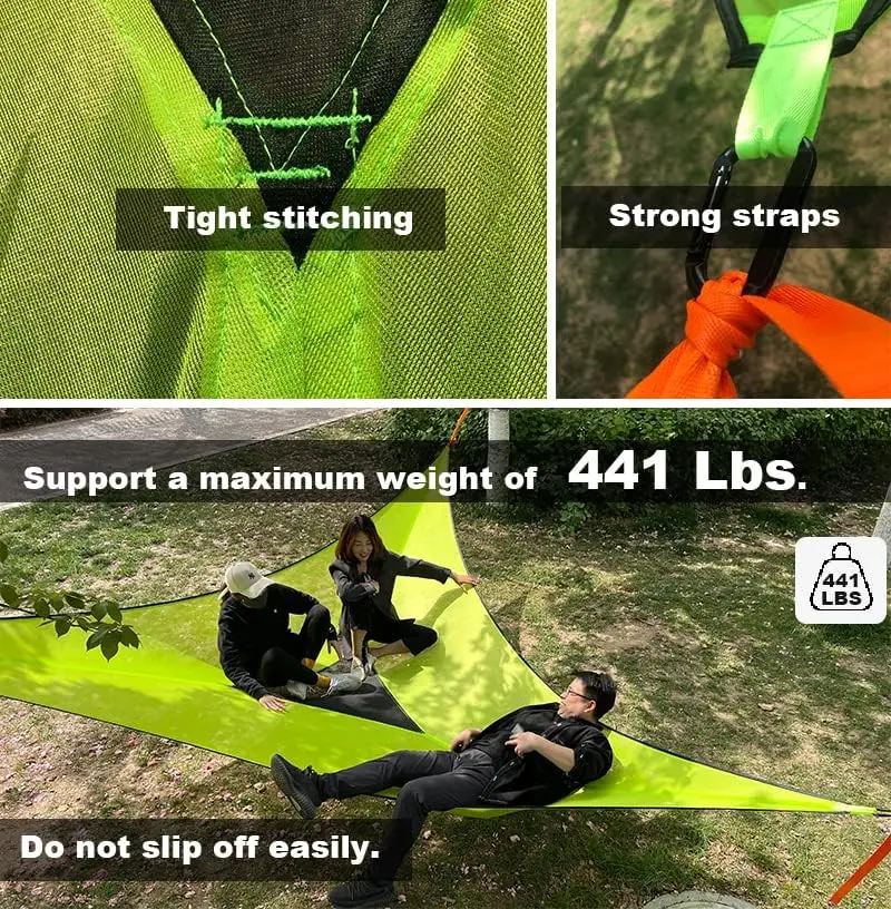 Hammock Triangle Outdoor Multiplayer Mesh Hanging Bed Easy Installation Nap Picnic Blossom Viewing Camping Hammocks