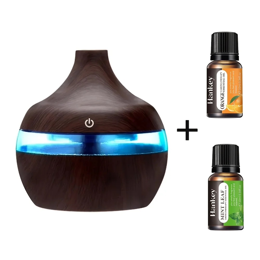 

USB-Powered 10.14oz Humidifier with Touch Control & 7 LED Lights - Perfect for Living Room, Bedroom Spa | Includes 2 Essential O