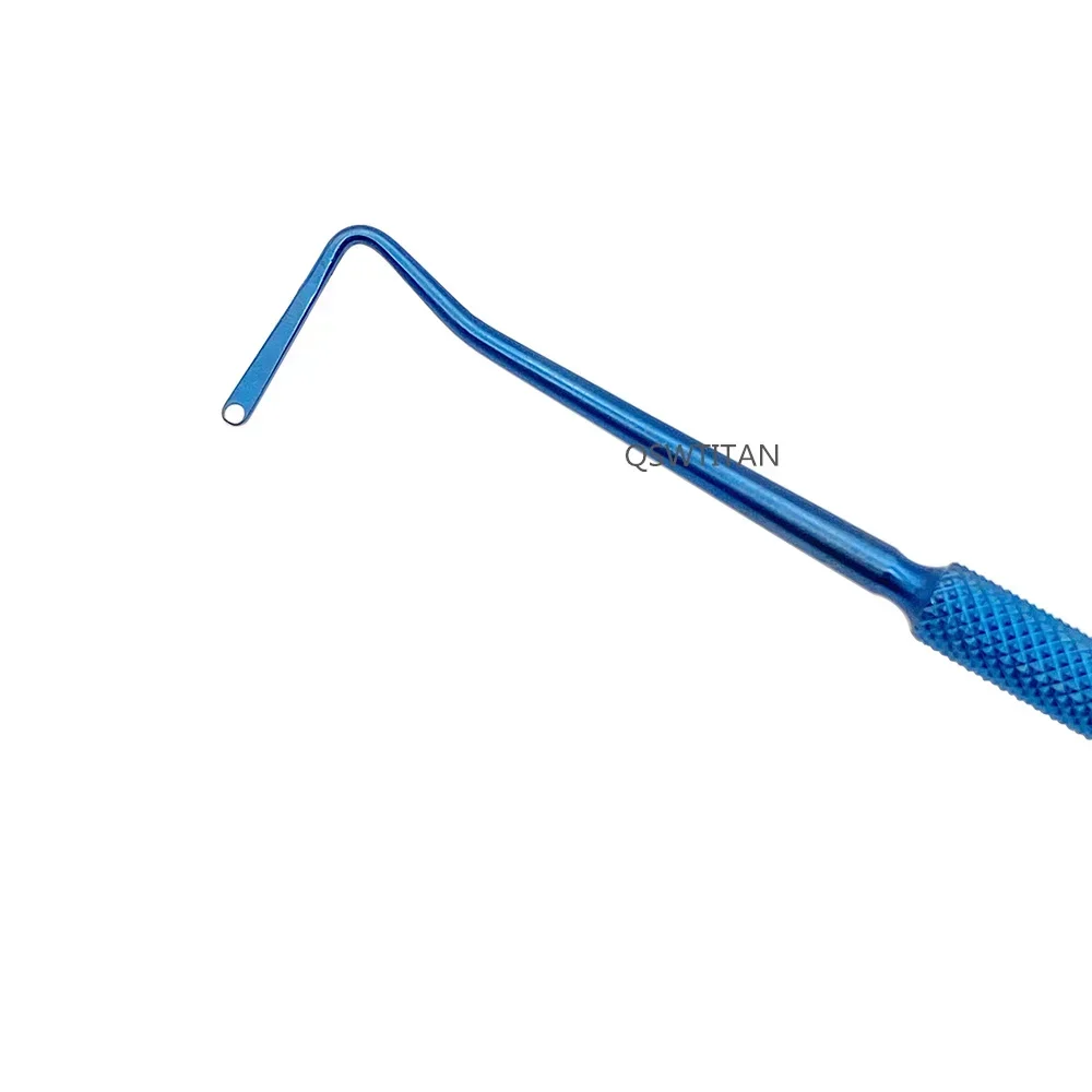 QSWTITAN 시력 교정용 훅 길이 120mm 티타늄 안과용 훅 1개 안과 수술 도구 폭 6mm/8mm/10mm/12mm