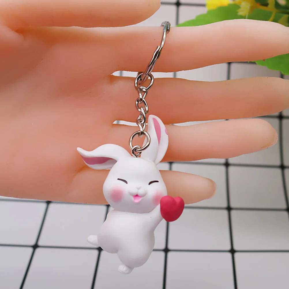

6Pcs Adorable Keychain Pendants Bunny Design Portable Key Hangings for Bags Cars Stylish Decorative Charms Gift for Girls Women