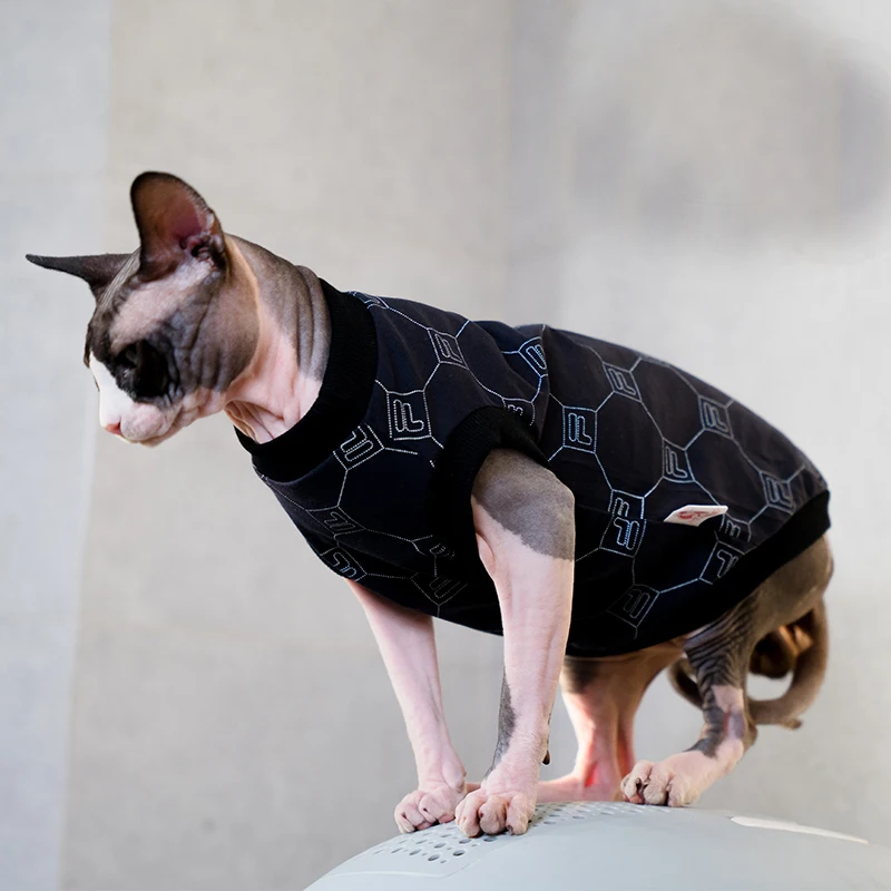 Sphynx Cat Clothes Winter Warm Pet Cat Jumpsuit Hoodies Cute Soft Cotton Kitten Cat Pajamas Costumes For Sphinx Devon Rex Cats