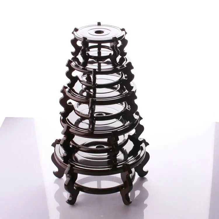 Feng Shui Chinese Wooden Fishbowl Planter Display Stand