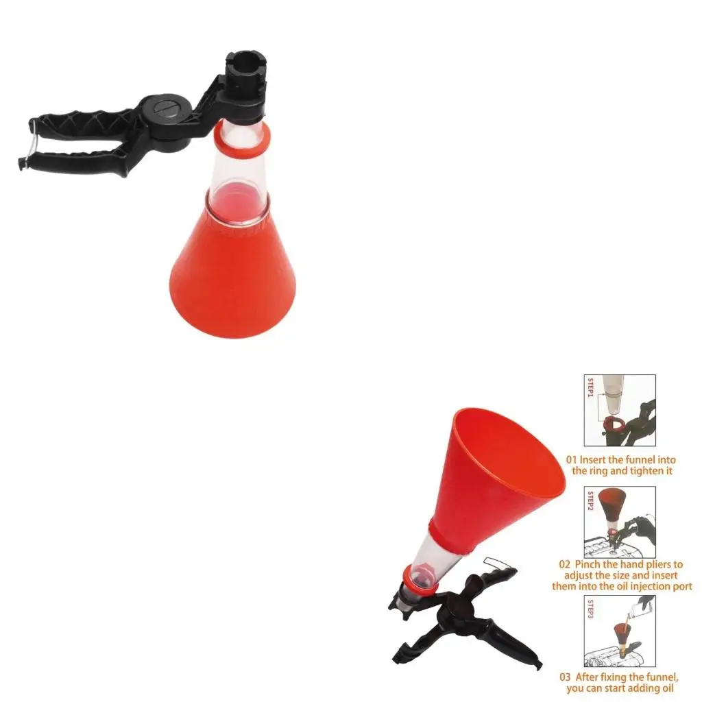 Fast Clamp Oil Change Tool Easy to Operate Car Engine Oil Funnel Auto Locking