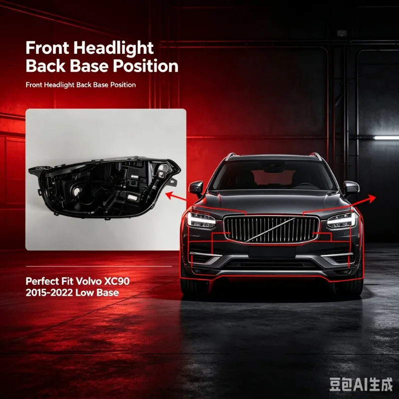 Moggic Headlight Rear Housing For XC90 2015-2022 Black Low Base Lamp Back Shell