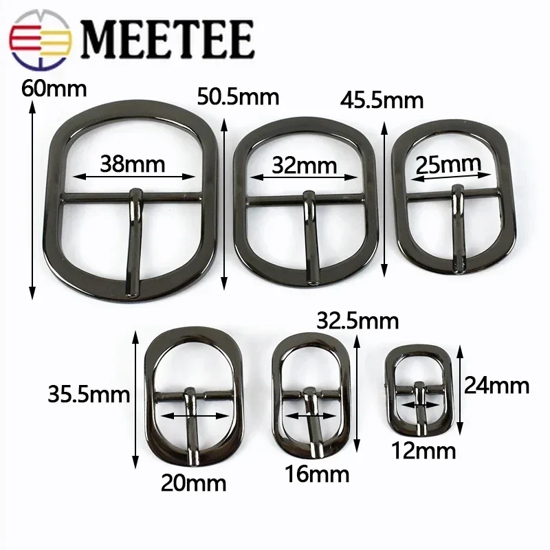 5/10Pcs 12/15/20/25/32/38mm Men Women Metal Belt Buckles Bag Shoes Pin Buckle Handbag Strap Clasp DIY Leather Crafts Accessories