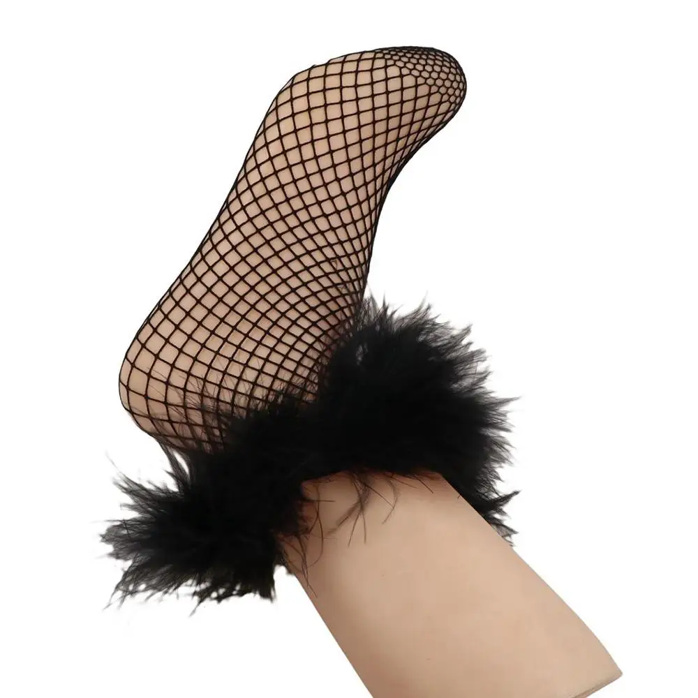 Harajuku شبكة ريشة جوارب شبكية شبكة مشرق اللون منتصف جوارب أنبوبية كشكش المرقعة الجوارب النساء Y2K مهرجان الموسيقى