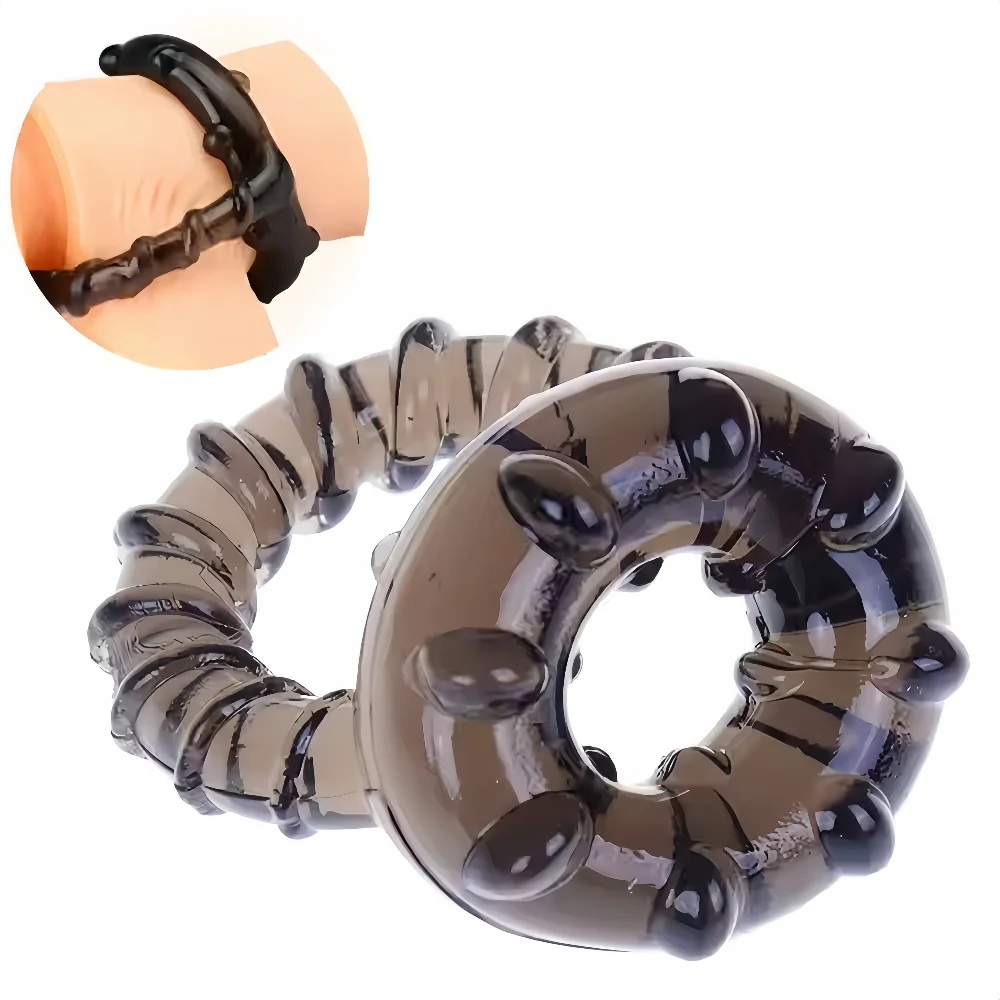 Male Penis Ring Delayed Ejaculation Penis Enlargement Reusable Silicone Semen Lock Ring Sexy Slave Stretching Sex Adult Products - view 5