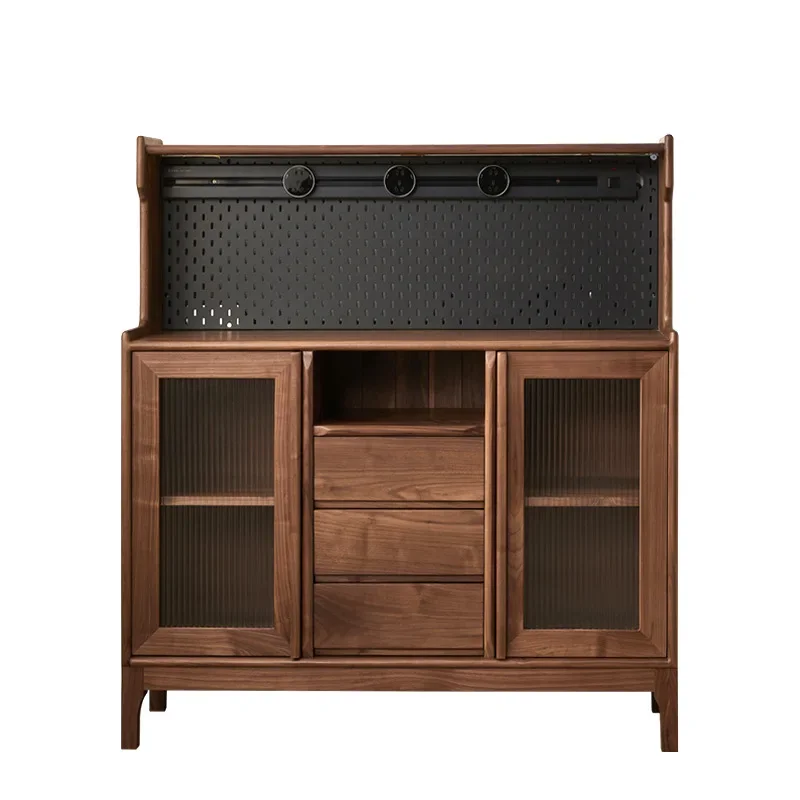 

North American Black Walnut Side Cabinet Solid Wood Modern Simple Locker Home Coffee Machine Storage