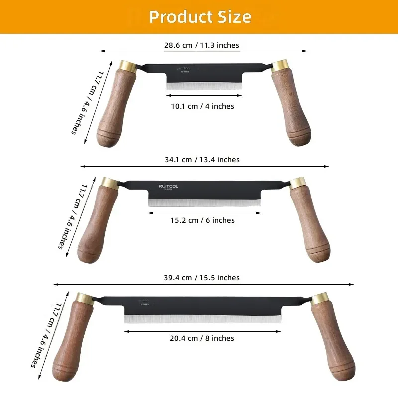 Woodworking Draw Knife Multi-functional Scraper Thickened Manual Trimming Tool for Bark Peeling Wood Planing Household DIY