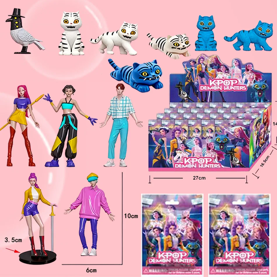 애니메이션 케이팝 데몬 헌터즈 블라인드 박스 피규어 모델 장난감 만화 게임 책상 장식 컬렉션 어린이용 미스터리 박스 모델 선물