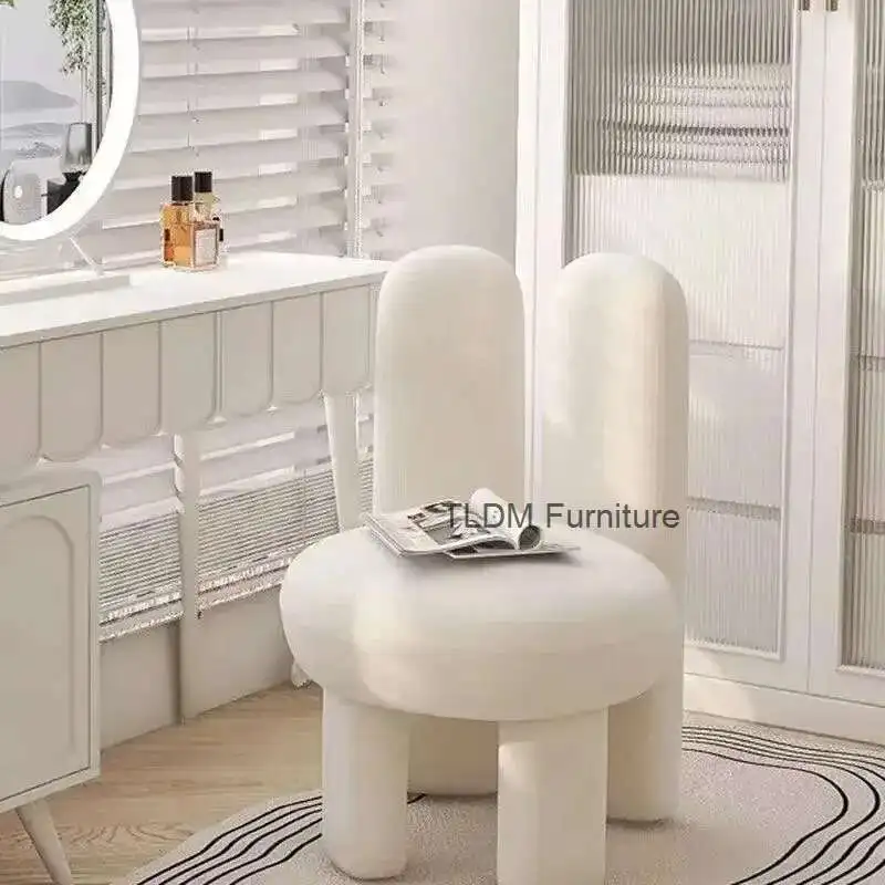 

Rabbit Ears Makeup Chair Cream Style Designer Modern Simple Bedroom Home Light Luxury Dressing Table Chair ,Chairs for Bedroom