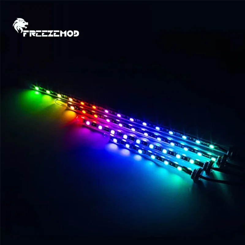خزان تبريد المياه بالكمبيوتر RGB LED 5 فولت لخزان المياه الأسطوانية، مع أنبوب زجاجي شفاف، يدعم MOBO ARGB SYNC