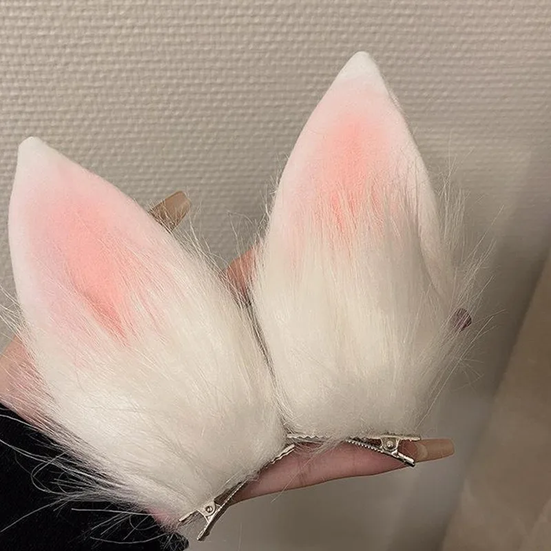 Bunny Ear Hair Clips, Plush Animal Ear Hairpins With Bow For Women Girls, Halloween Party Cosplay Cute Headwear