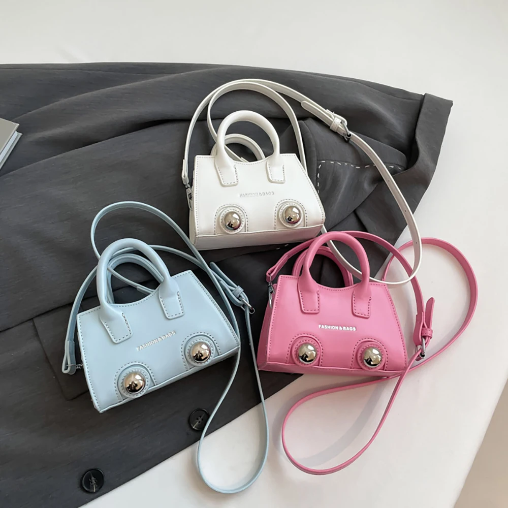 

Women Mini Square Handbags Trendy Rivet Design Versatile Single Shoulder Bags Girls Solid Color Small Handle-held Crossbody Bag