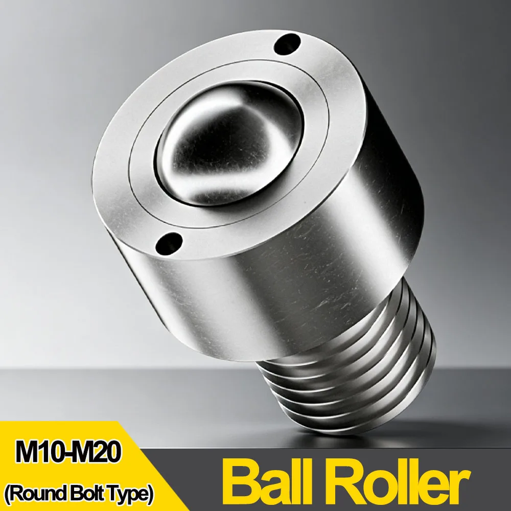 Heavy Duty Stainless Steel Bull Eye Ball Transfer Unit Round Bolt Type For Conveyor Material Handling Automation
