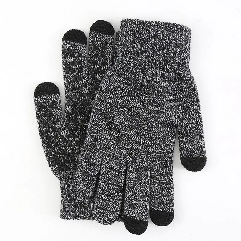 Touchscreen Gloves Knitted Velvet Winter Gloves With Touch Screen Fingers Thickened Insulated Gloves For Cycling Biking Driving