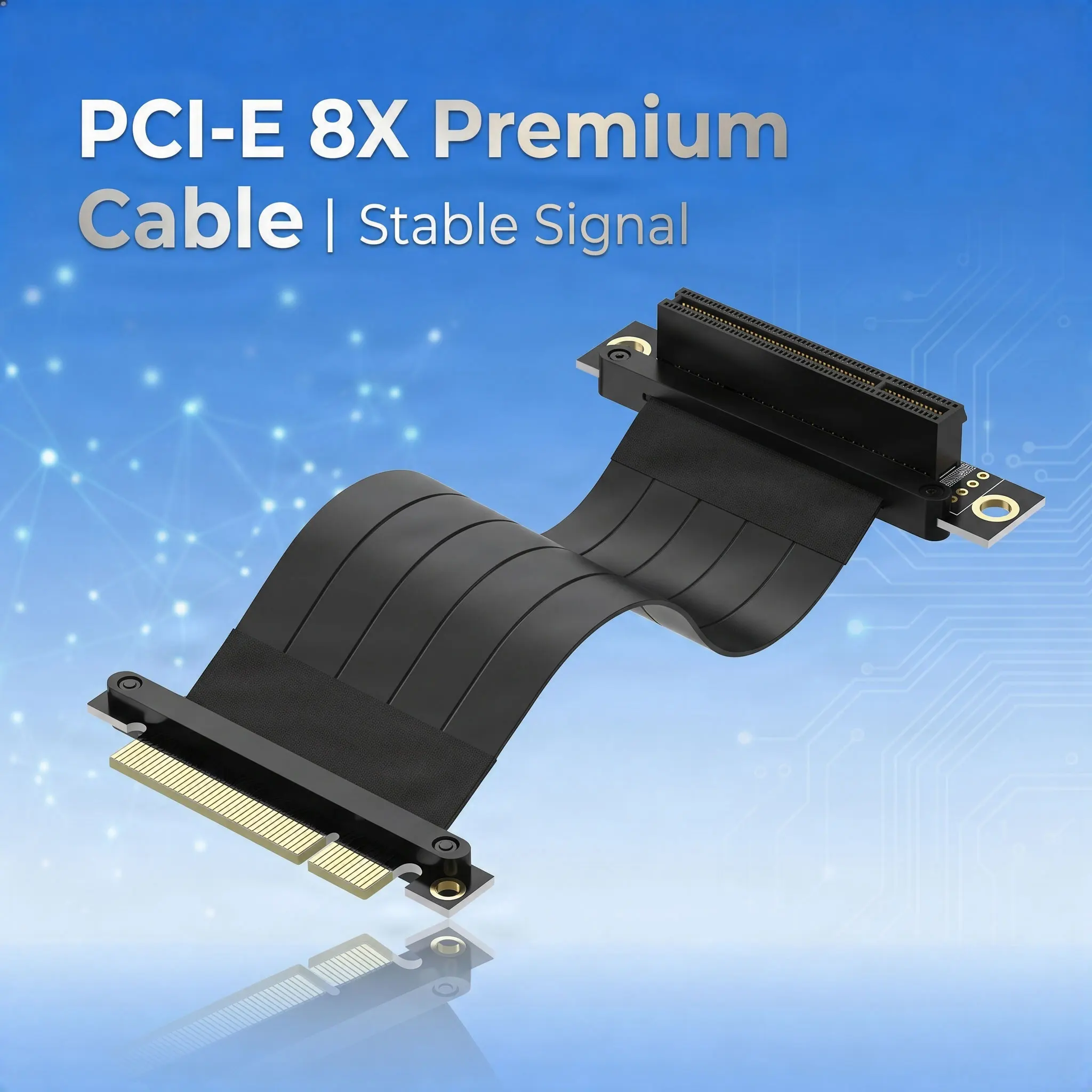 HYX High Speed Pci-E3.0 Express 8X To 8X Slot Riser Card Converter Extender Ribbon Adapter Extension Cable Gold Plated 90degre