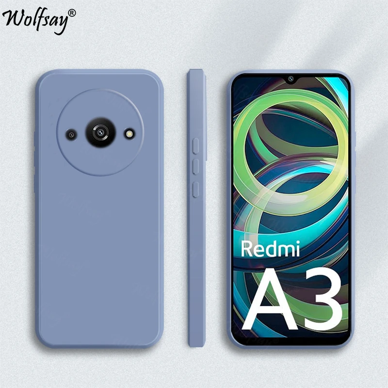 Candy Case For Xiaomi Redmi A3X Case Anti-knock Soft TPU Original Liquid Silicone Back Case For Redmi A3X Cover For Redmi A3X A3